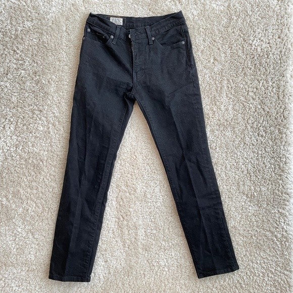 Levi's 511 Jeans Mens Size 29 Black Straight Fit Mid Rise Dark Wash Denim - Picture 1 of 15